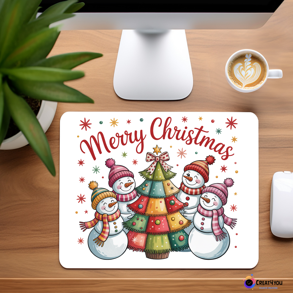 Tapete de Rato " Bonecos de Neve"