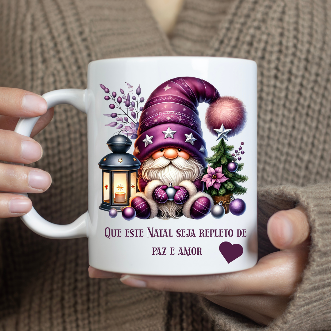 CANECA NATAL - Gnomo Roxo