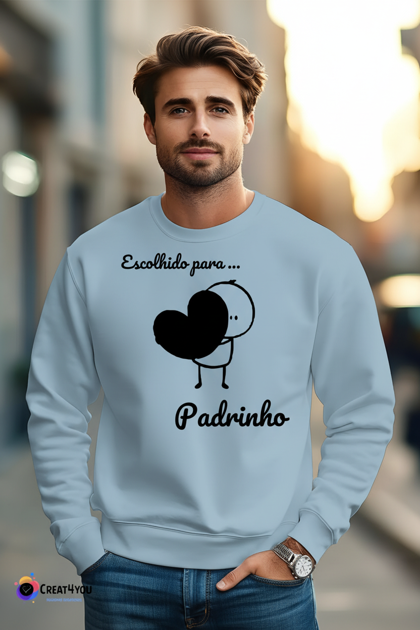 Sweatshirt Azul - Escolhido para Padrinho