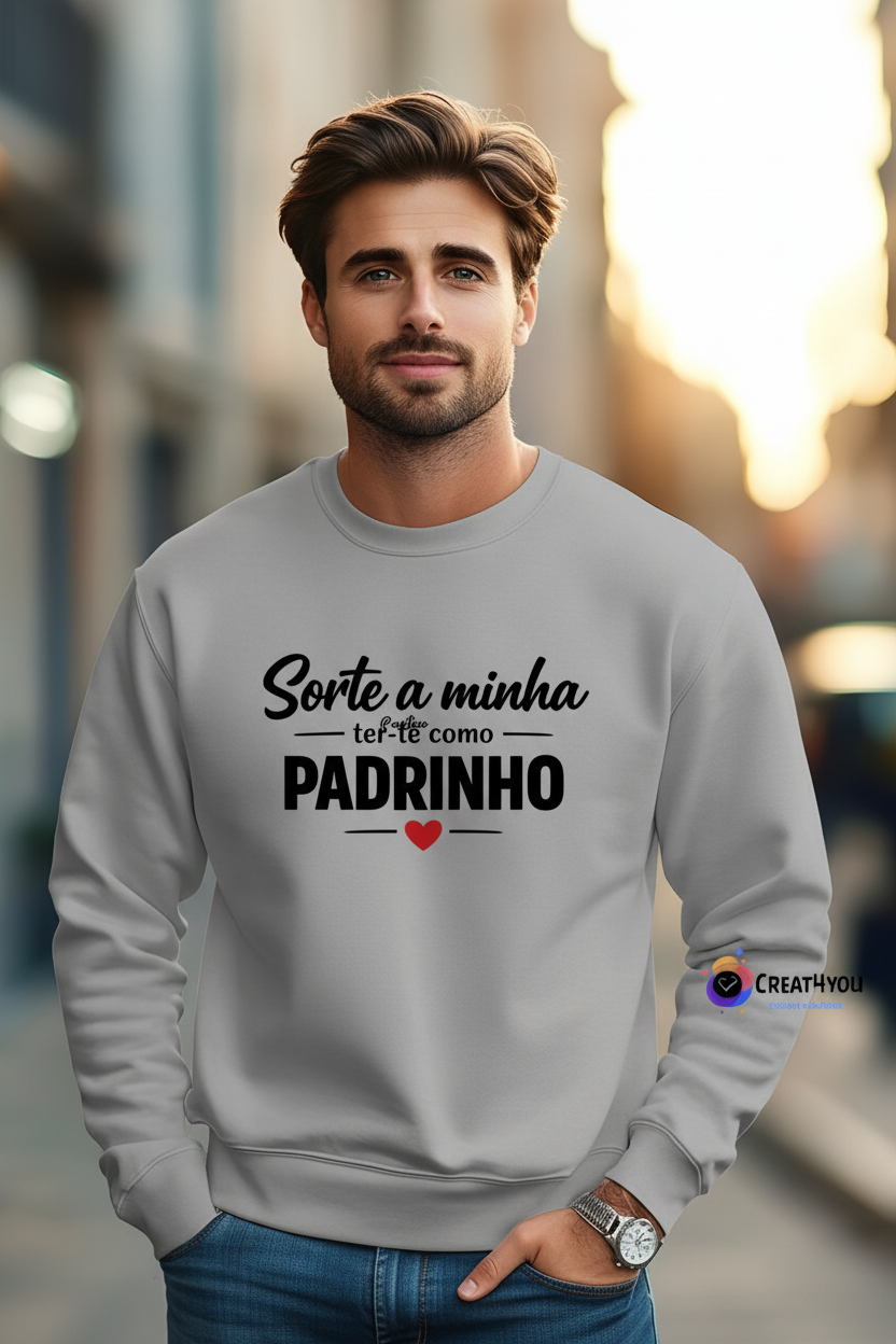 Sweatshirt Cinza #909090 - Sorte a Minha