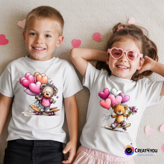 Conjunto T-shirt Criança ❤️ Ursinho