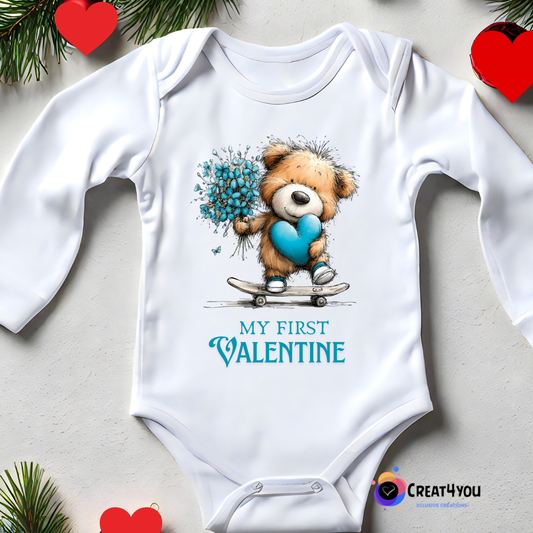 Body Bebé Azul❤️"My Firt Valentine"
