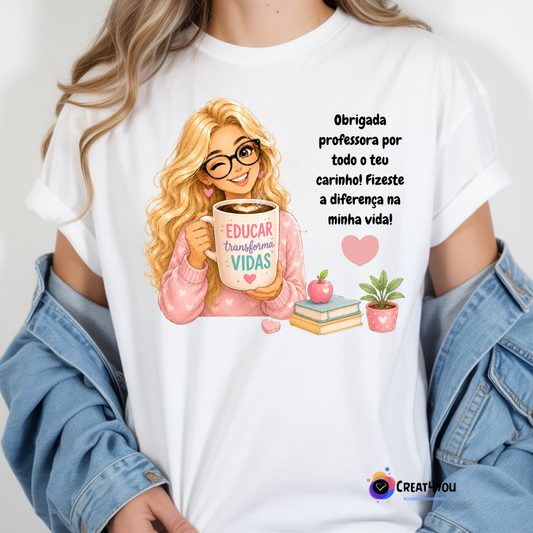 T-Shirt Professora 👩‍🎓 Obrigada – Presente Personalizado Único