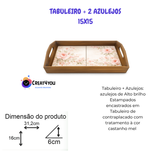 Tabuleiro com Azulejos Personalizados — Peça Única para Oferecer