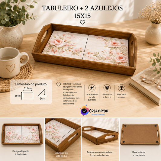 Tabuleiro com Azulejos Personalizados — Peça Única para Oferecer