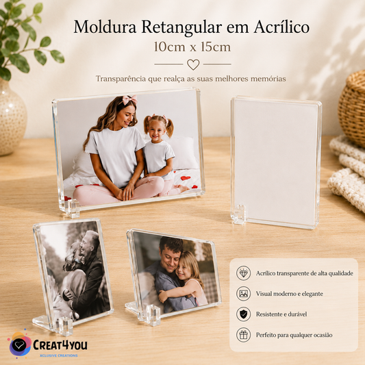 Moldura Retangular em Acrílico — Personalizada para Criar Memórias
