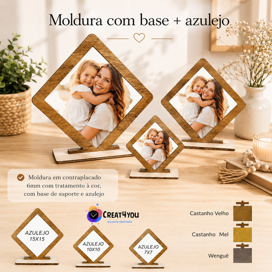 Moldura com Base para Azulejo Personalizado | Creat4you