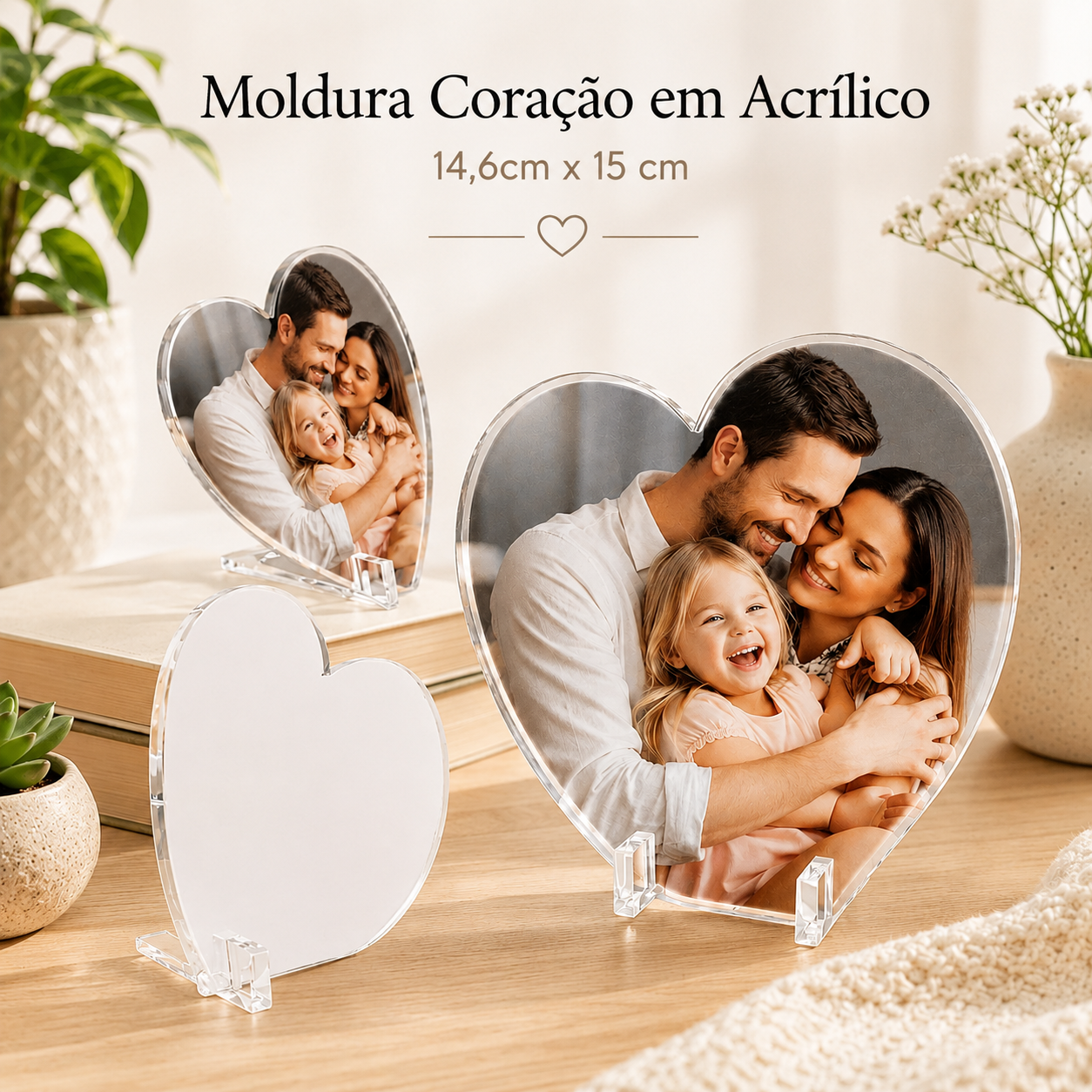 Moldura Coração em Acrílico — Presente Personalizado Único