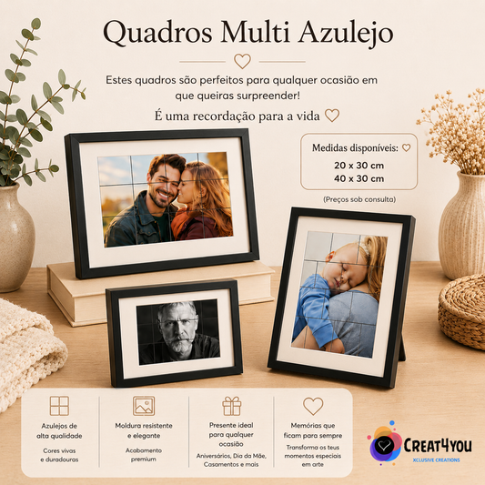 Quadro Multi-Azulejos Personalizado – Cria Memórias Únicas