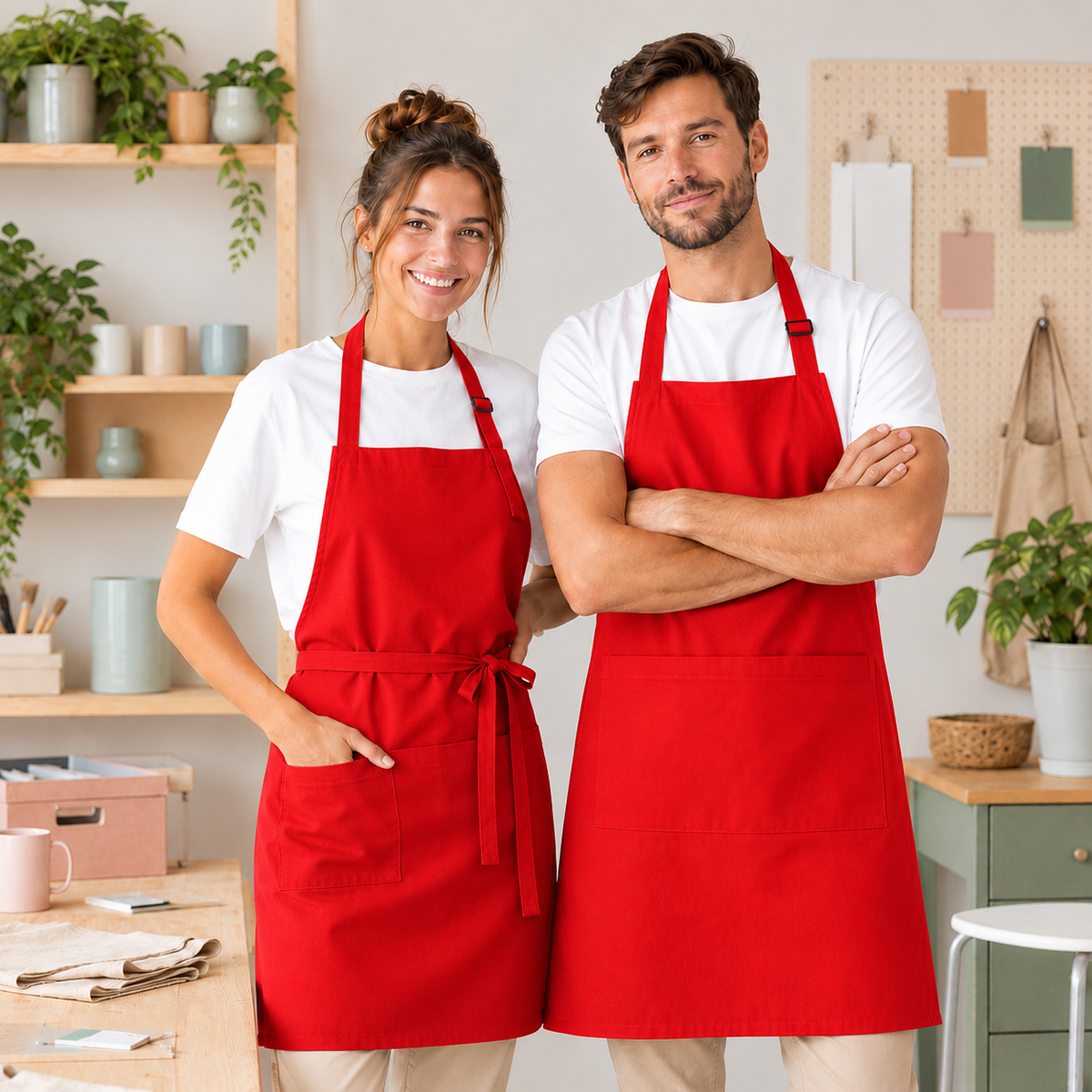 Avental comprido unissexo personalizado — vestuário profissional Creat4you
