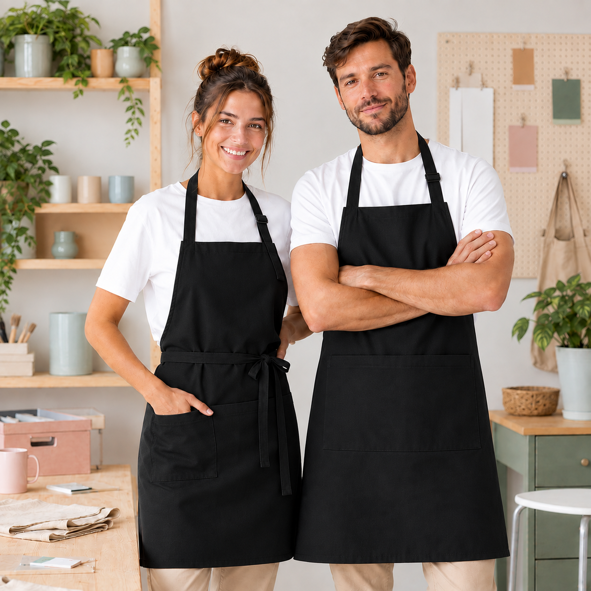 Exemplo de avental personalizado para cozinha, cabeleireiro ou estética