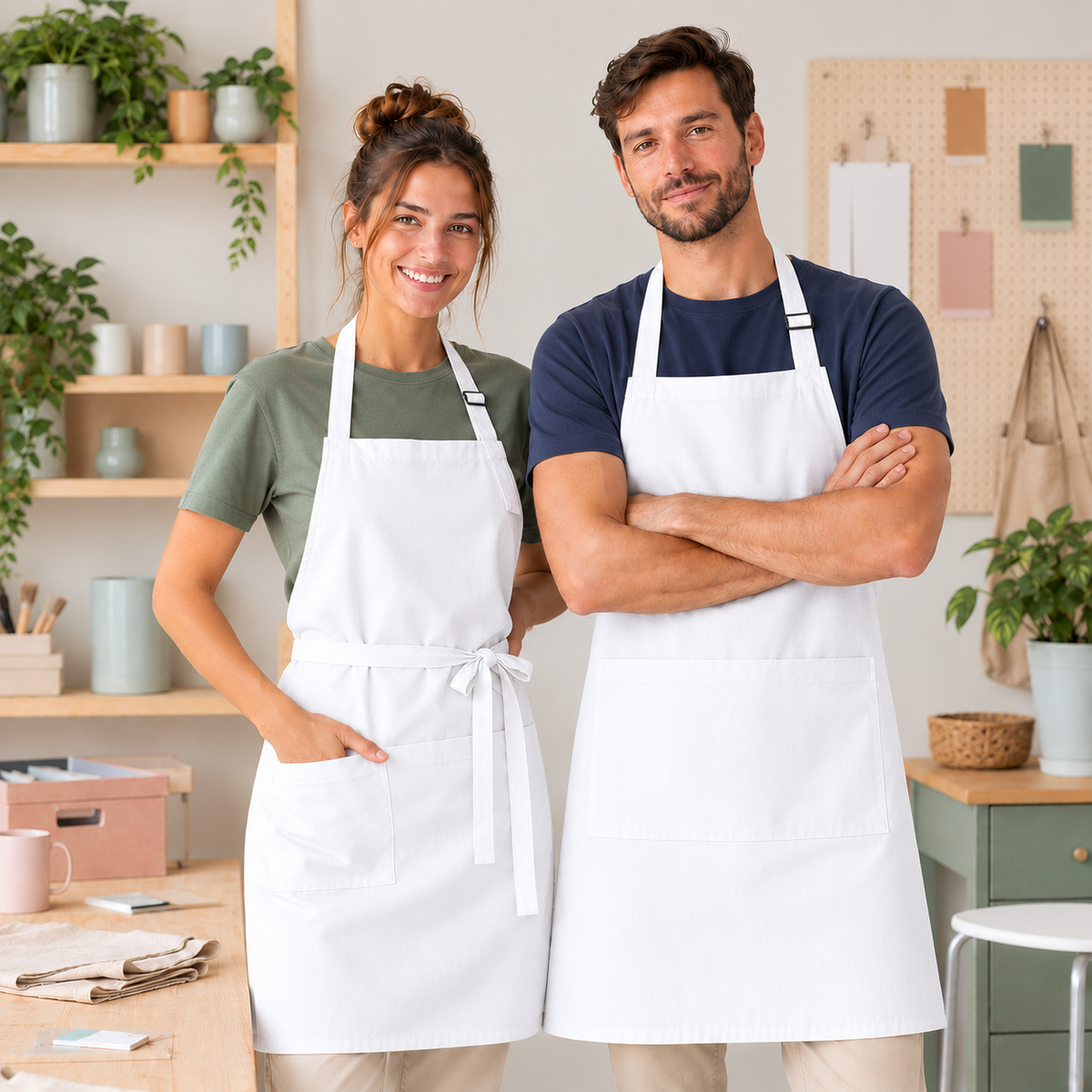 Avental de trabalho personalizável com logótipo, foto ou frase — Creat4you