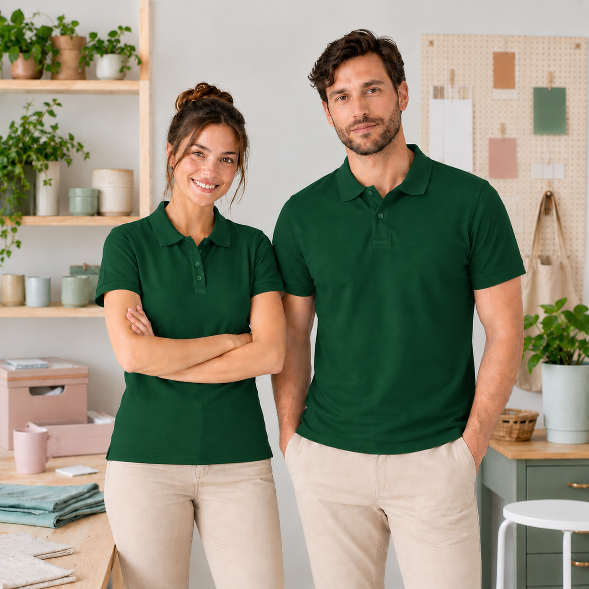 Polo profissional personalizado com logótipo de empresa (exemplo Creat4you)