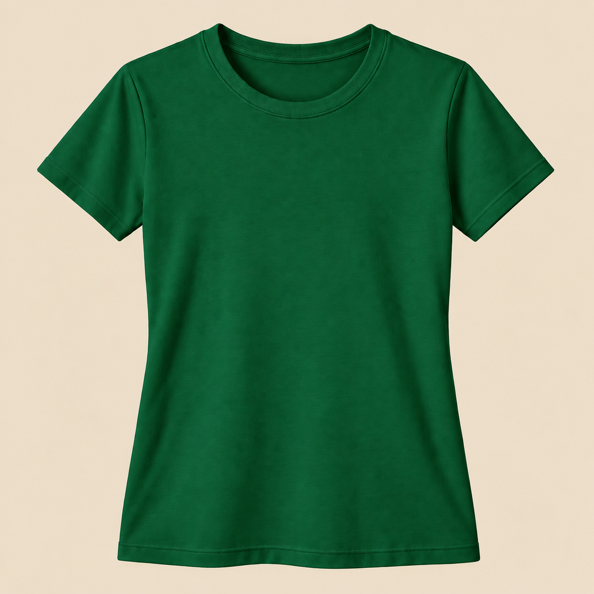 T-shirt verde garrafa personalizável em fundo bege — Creat4you