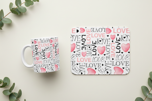 Duo Mug Mousepad Love Pink