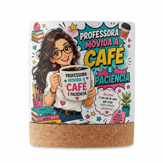 Mockup Caneca Professora Cabelo Escuro
