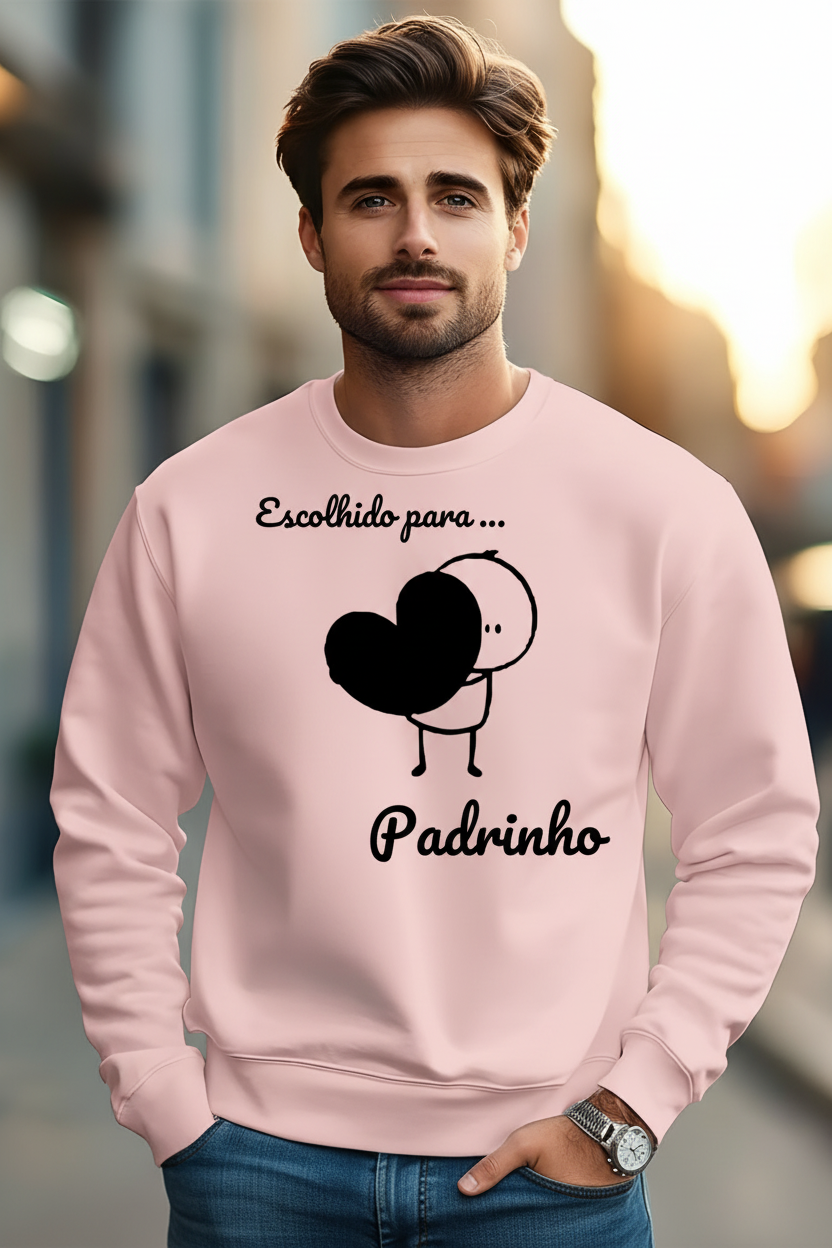 Sweatshirt Rosa - Escolhido para Padrinho