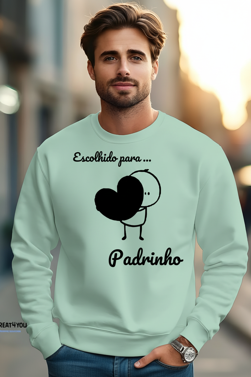 Sweatshirt Verde - Escolhido para Padrinho